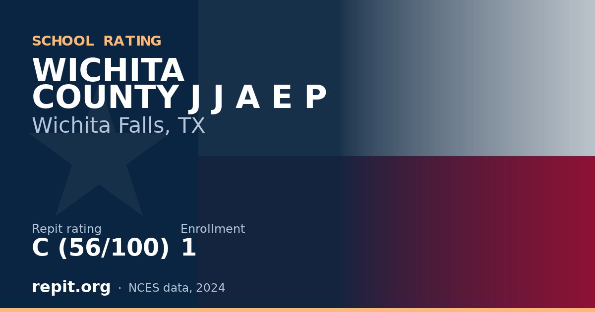 WICHITA COUNTY J J A E P, Wichita Falls, TX — Repit school rating C (56/100)