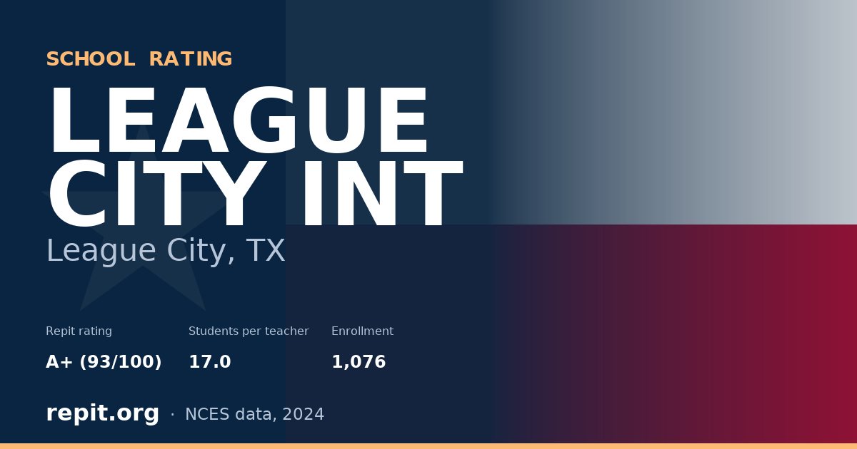 LEAGUE CITY INT, League City, TX — Repit school rating A+ (93/100)
