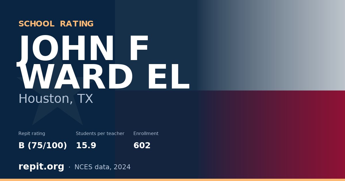 JOHN F WARD EL, Houston, TX — Repit school rating B (75/100)