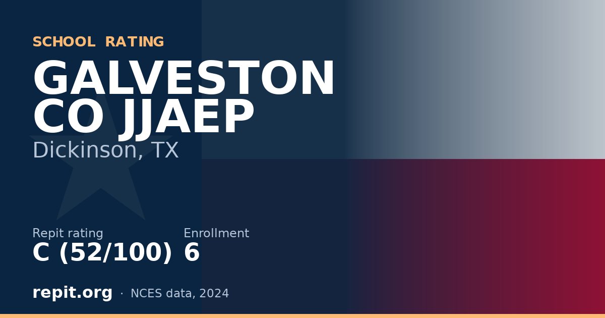 GALVESTON CO JJAEP, Dickinson, TX — Repit school rating C (52/100)