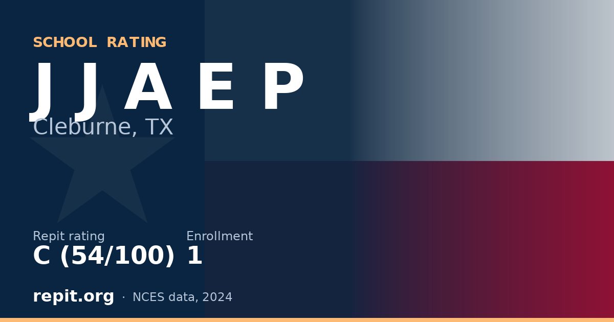 J J A E P, Cleburne, TX — Repit school rating C (54/100)