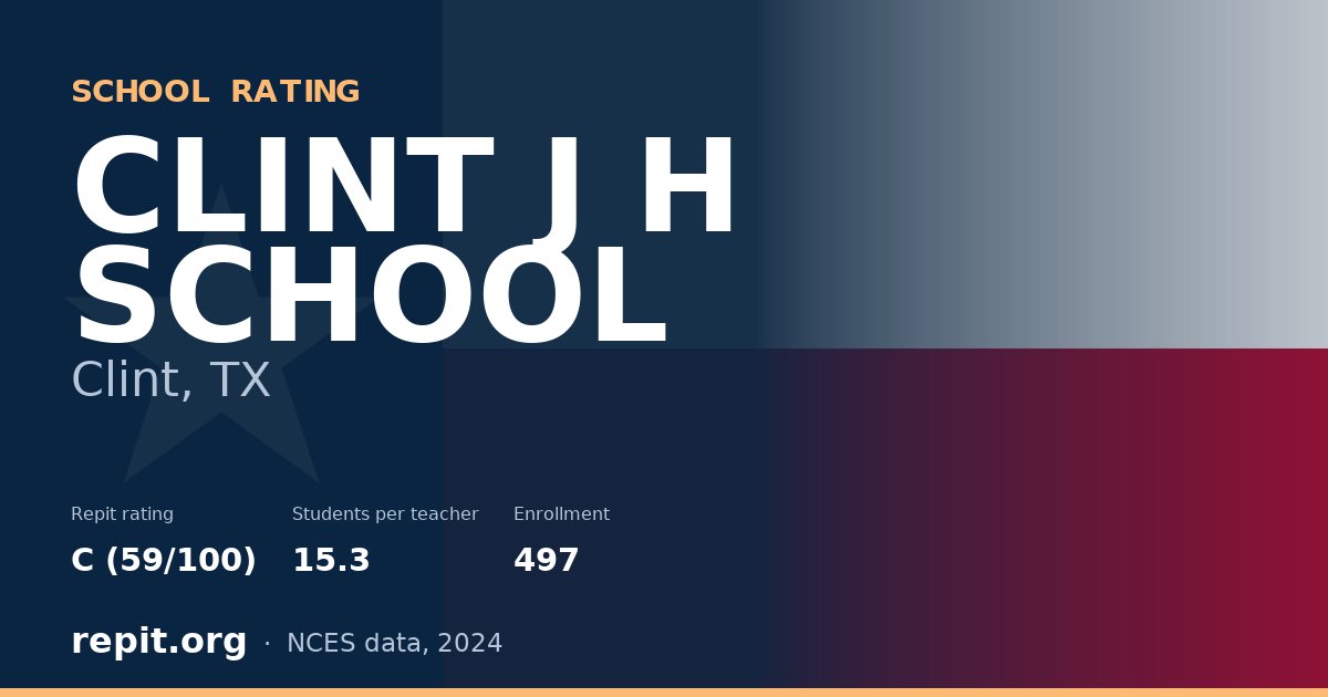 CLINT J H SCHOOL, Clint, TX — Repit school rating C (59/100)