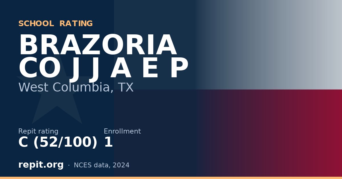 BRAZORIA CO J J A E P, West Columbia, TX — Repit school rating C (52/100)