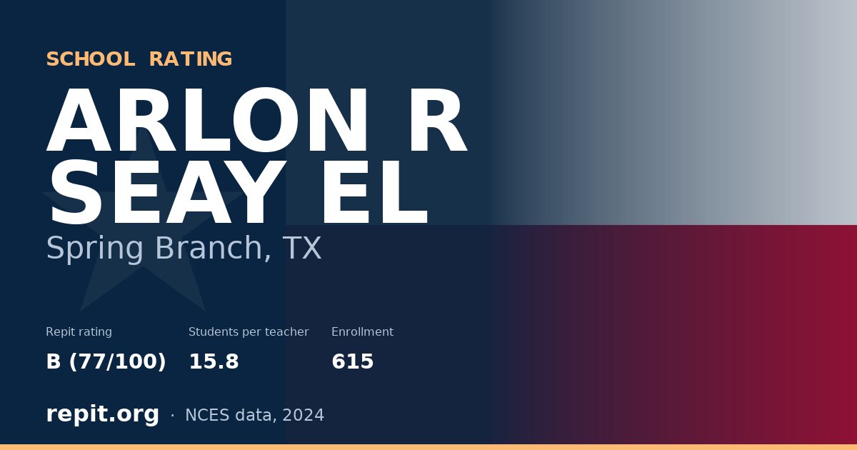 ARLON R SEAY EL, Spring Branch, TX — Repit school rating B (77/100)