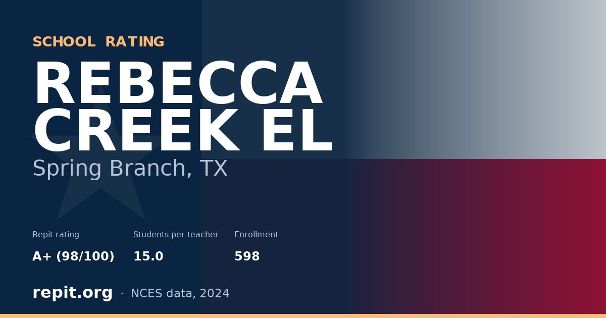 REBECCA CREEK EL, Spring Branch, TX — Repit school rating A+ (98/100)