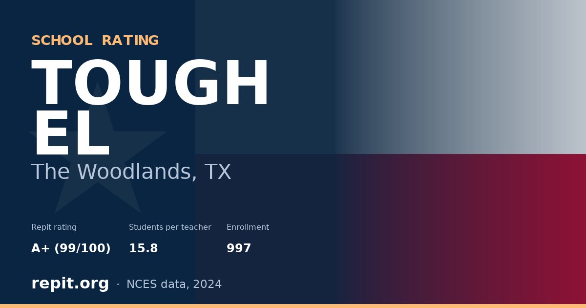 TOUGH EL, The Woodlands, TX — Repit school rating A+ (99/100)