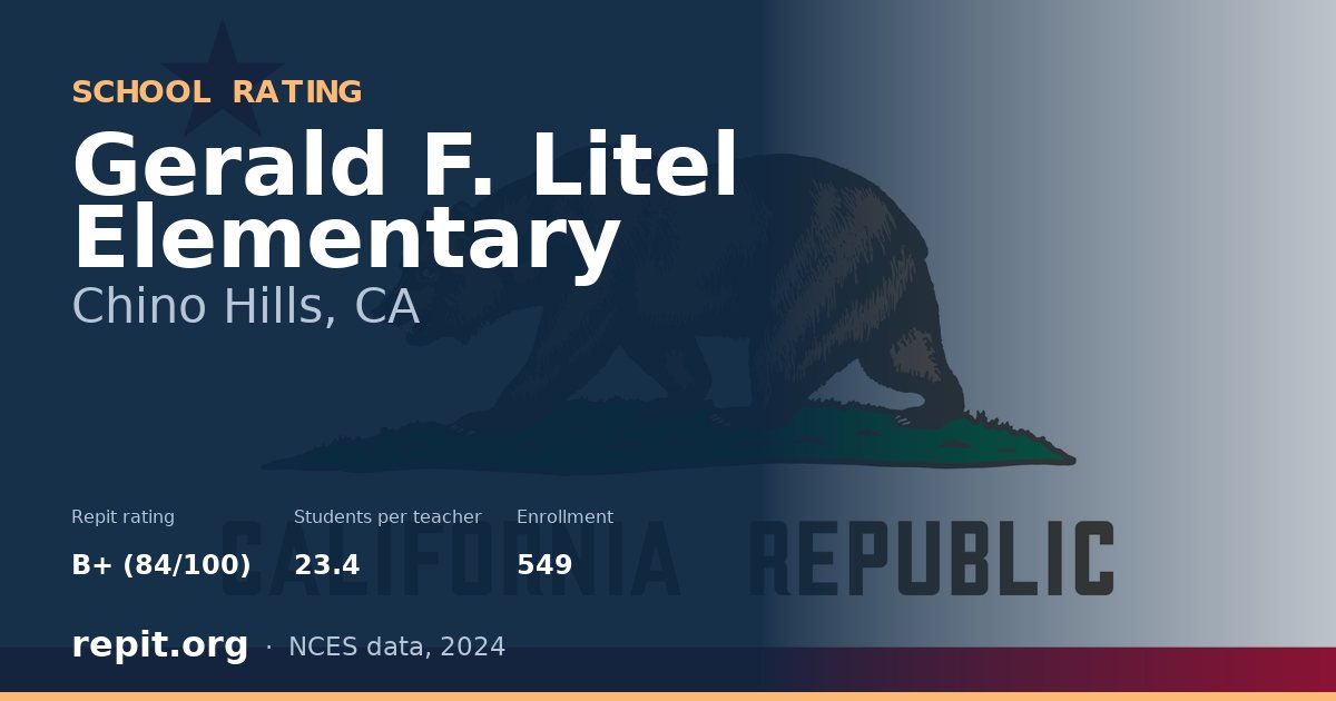Gerald F. Litel Elementary, Chino Hills, CA — Repit school rating B+ (84/100)