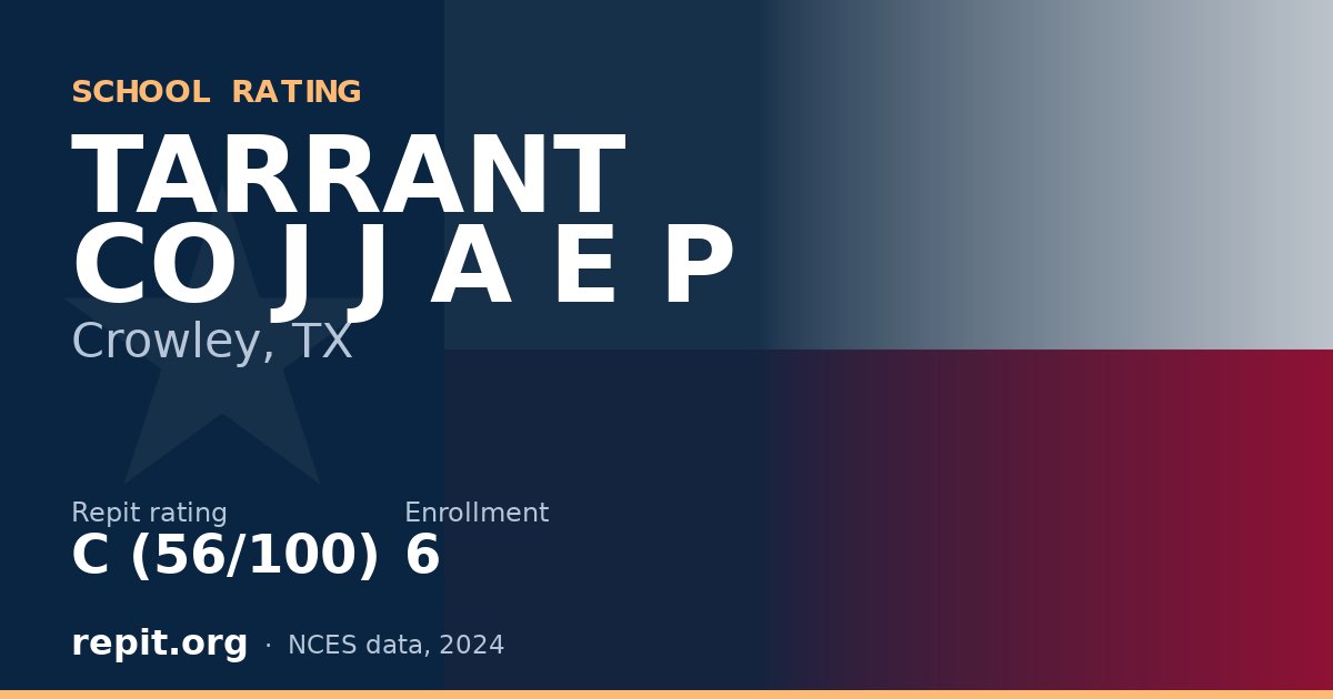 TARRANT CO J J A E P, Crowley, TX — Repit school rating C (56/100)