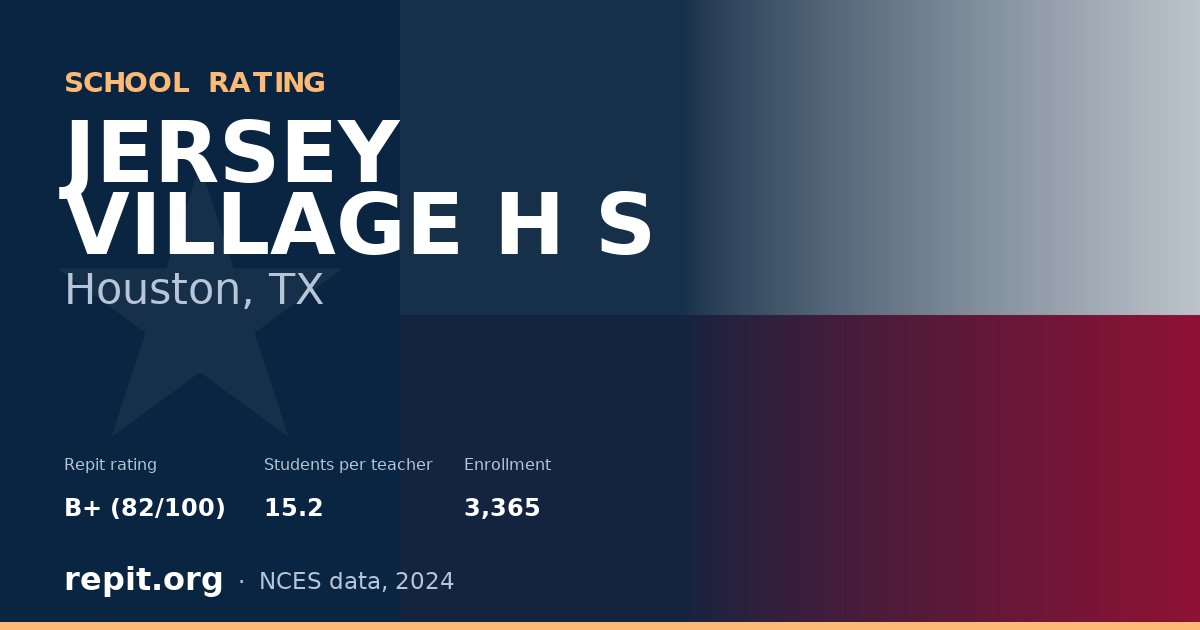 JERSEY VILLAGE H S, Houston, TX — Repit school rating B+ (82/100)