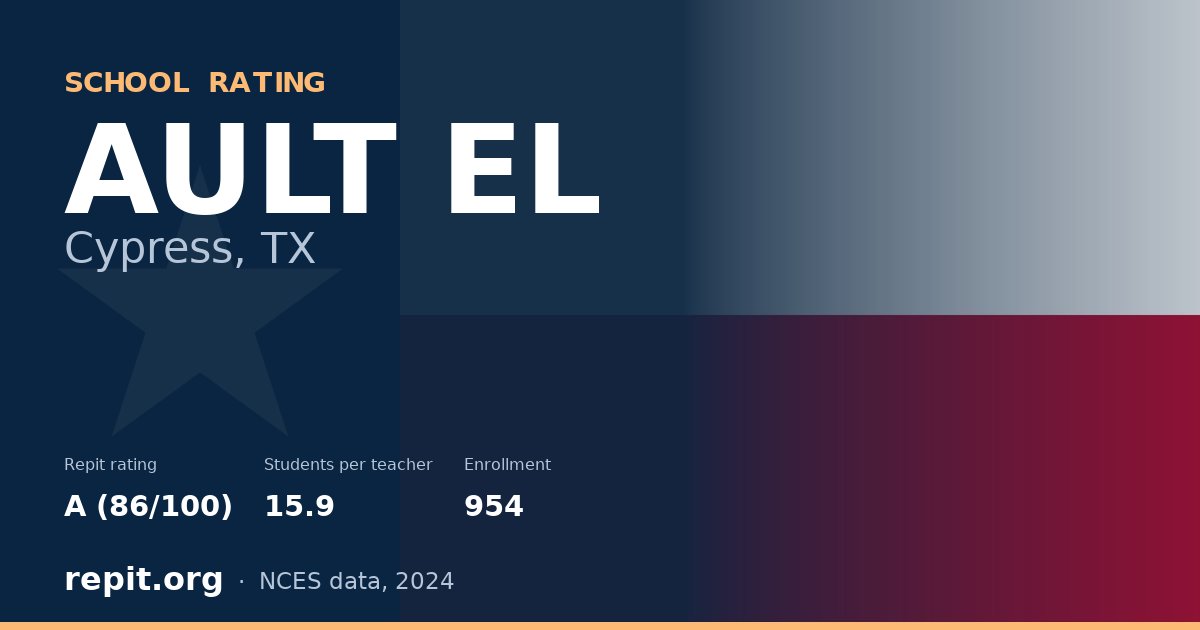 AULT EL, Cypress, TX — Repit school rating A (86/100)