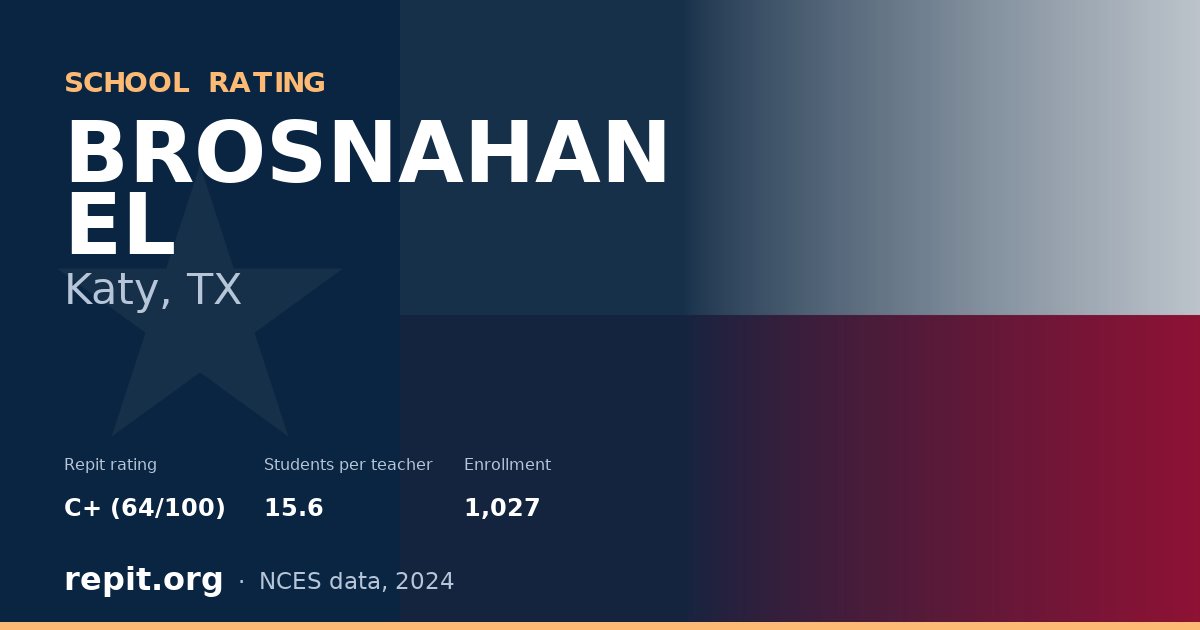 BROSNAHAN EL, Katy, TX — Repit school rating C+ (64/100)