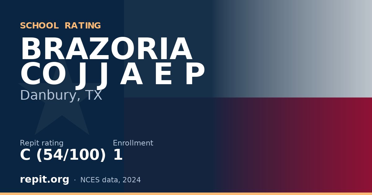 BRAZORIA CO J J A E P, Danbury, TX — Repit school rating C (54/100)