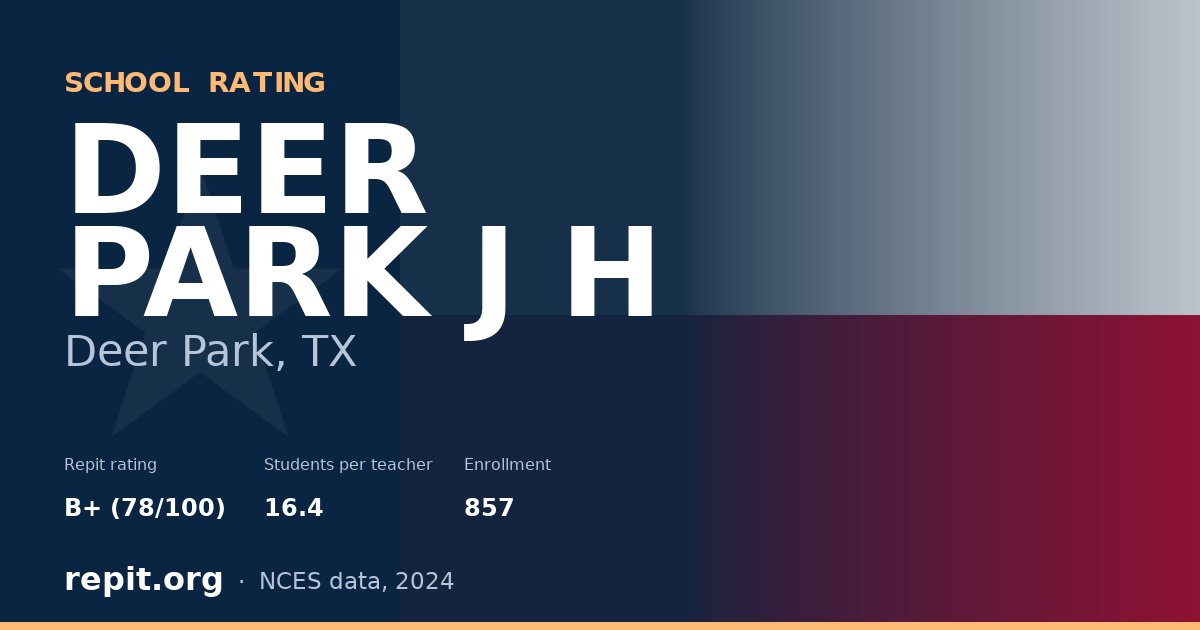 DEER PARK J H, Deer Park, TX — Repit school rating B+ (78/100)