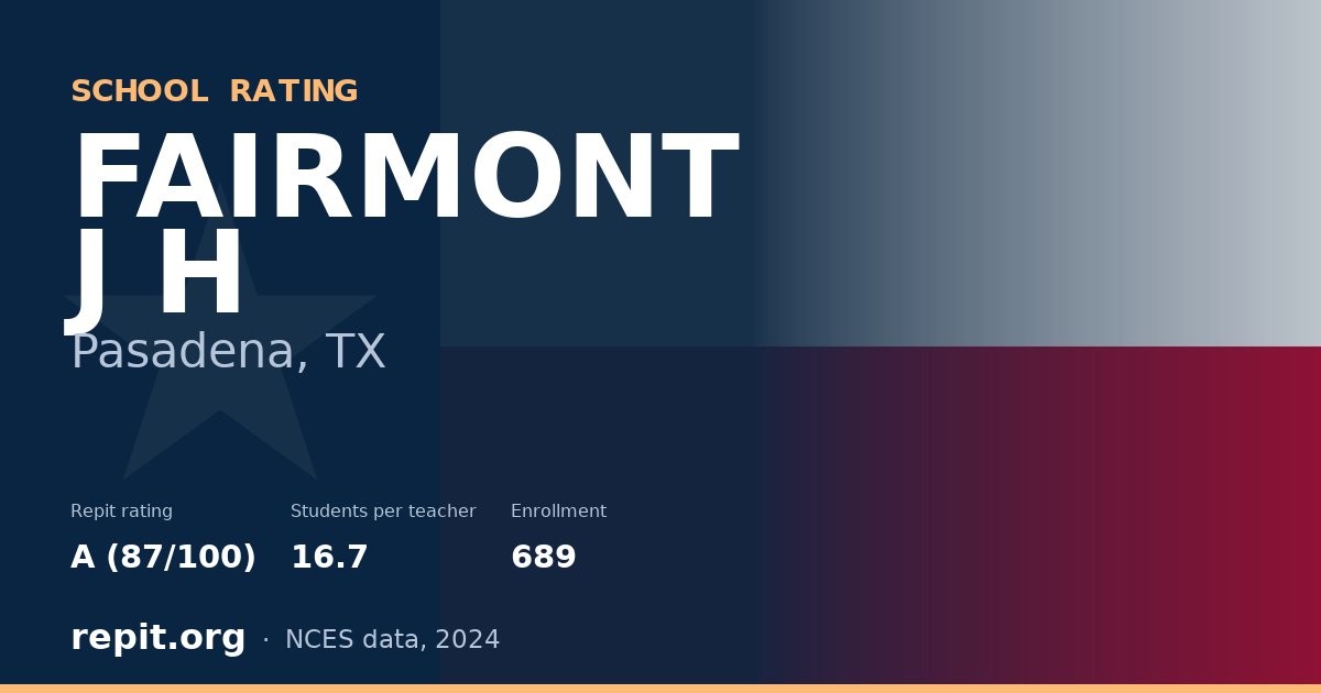 FAIRMONT J H, Pasadena, TX — Repit school rating A (87/100)