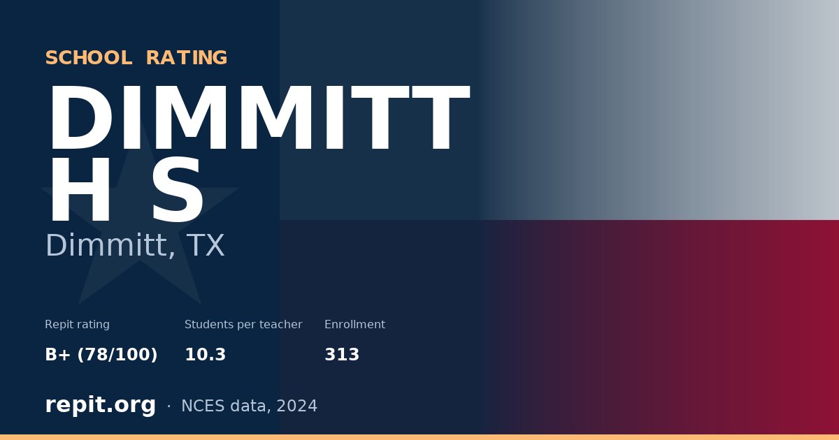 DIMMITT H S, Dimmitt, TX — Repit school rating B+ (78/100)