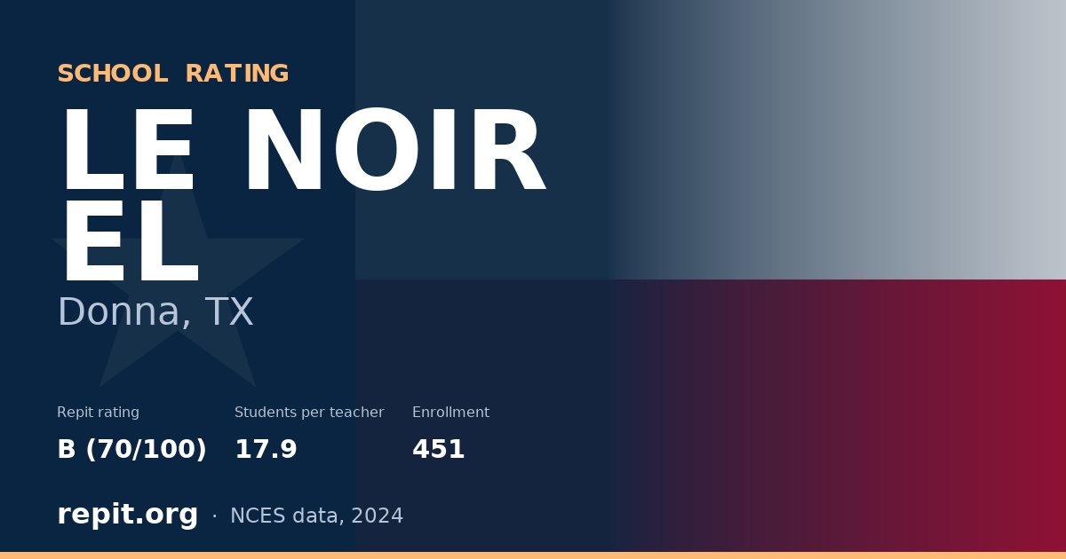 LE NOIR EL, Donna, TX — Repit school rating B (70/100)