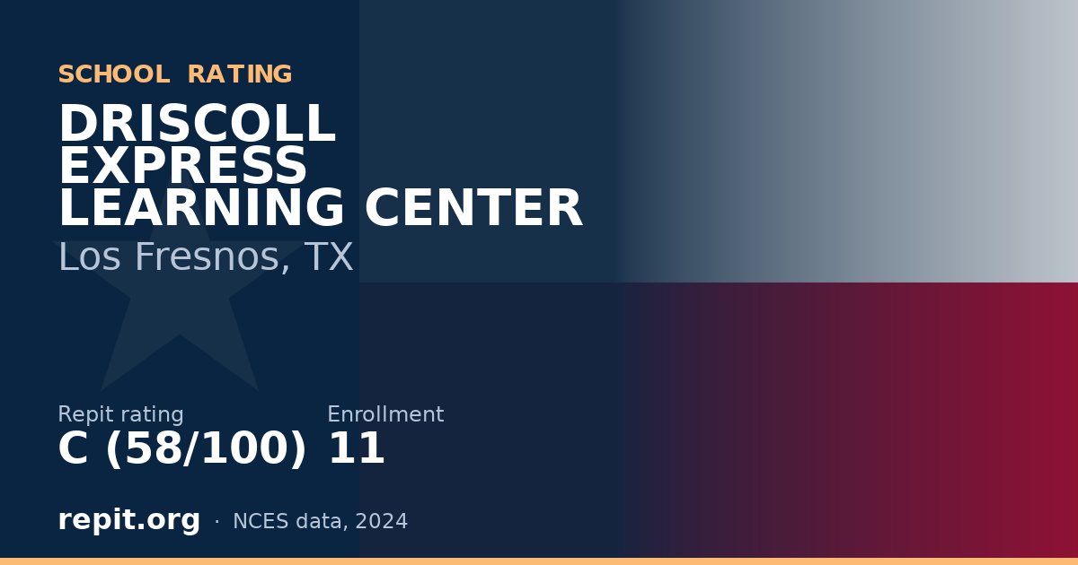DRISCOLL EXPRESS LEARNING CENTER, Los Fresnos, TX — Repit school rating C (58/100)