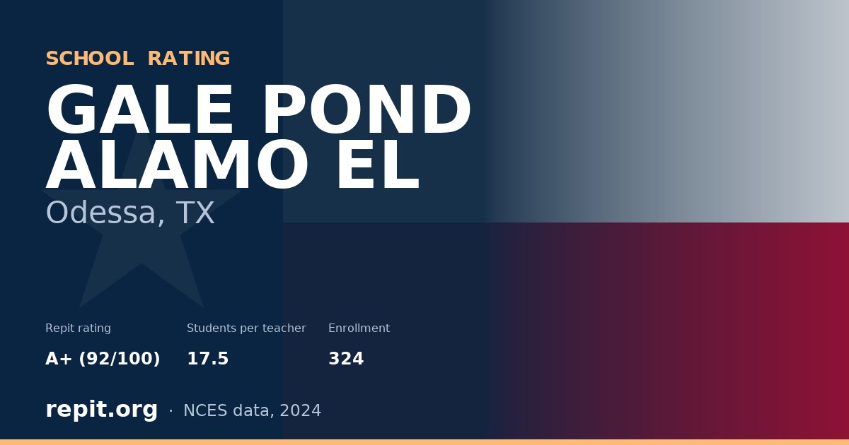 GALE POND ALAMO EL, Odessa, TX — Repit school rating A+ (92/100)