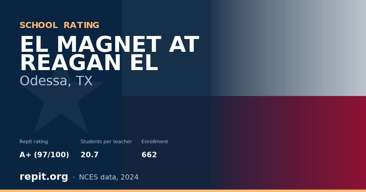 EL MAGNET AT REAGAN EL, Odessa, TX — Repit school rating A+ (97/100)