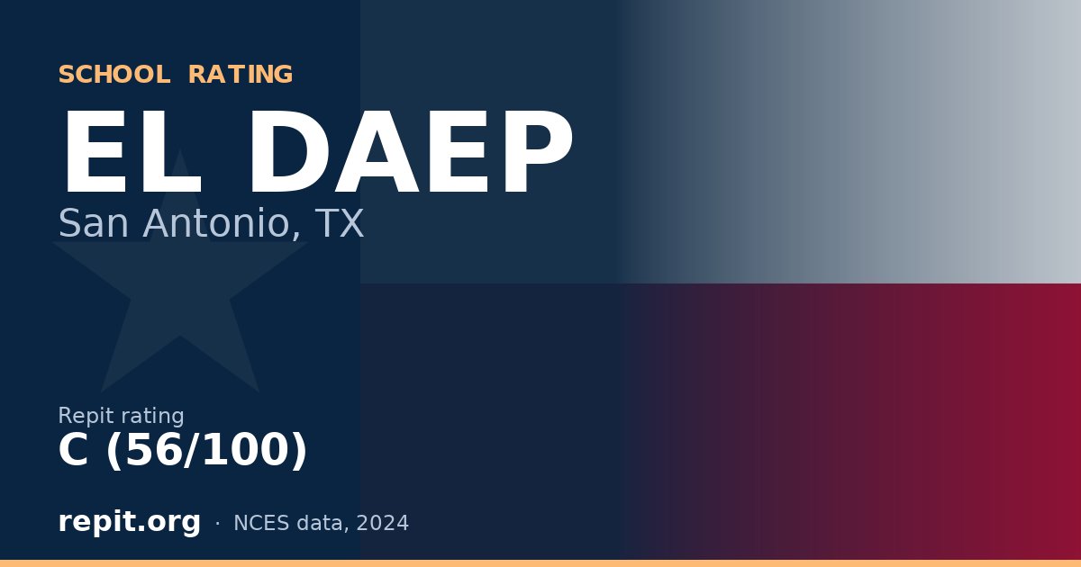 EL DAEP, San Antonio, TX — Repit school rating C (56/100)