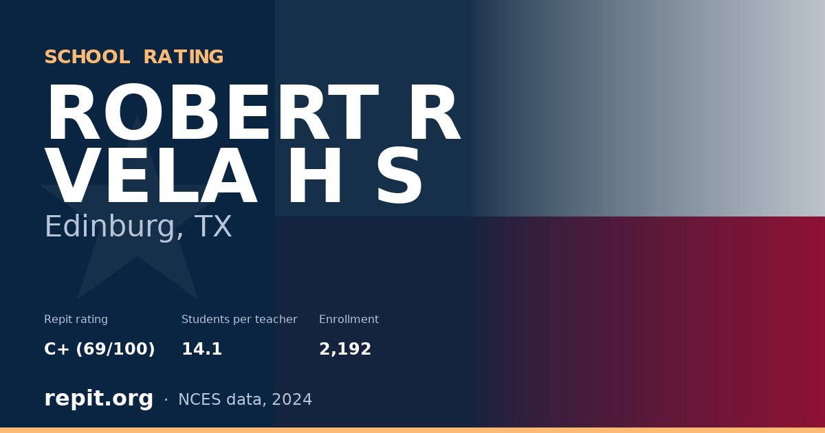 ROBERT R VELA H S, Edinburg, TX — Repit school rating C+ (69/100)