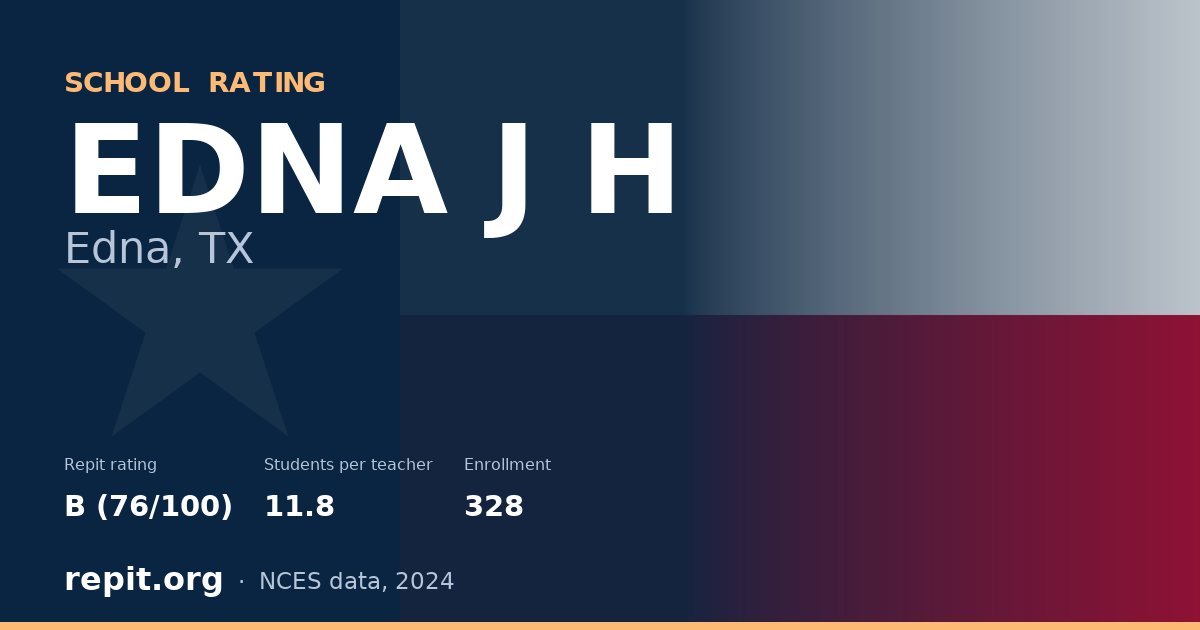 EDNA J H, Edna, TX — Repit school rating B (76/100)