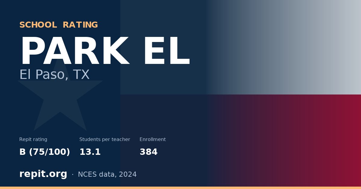 PARK EL, El Paso, TX — Repit school rating B (75/100)