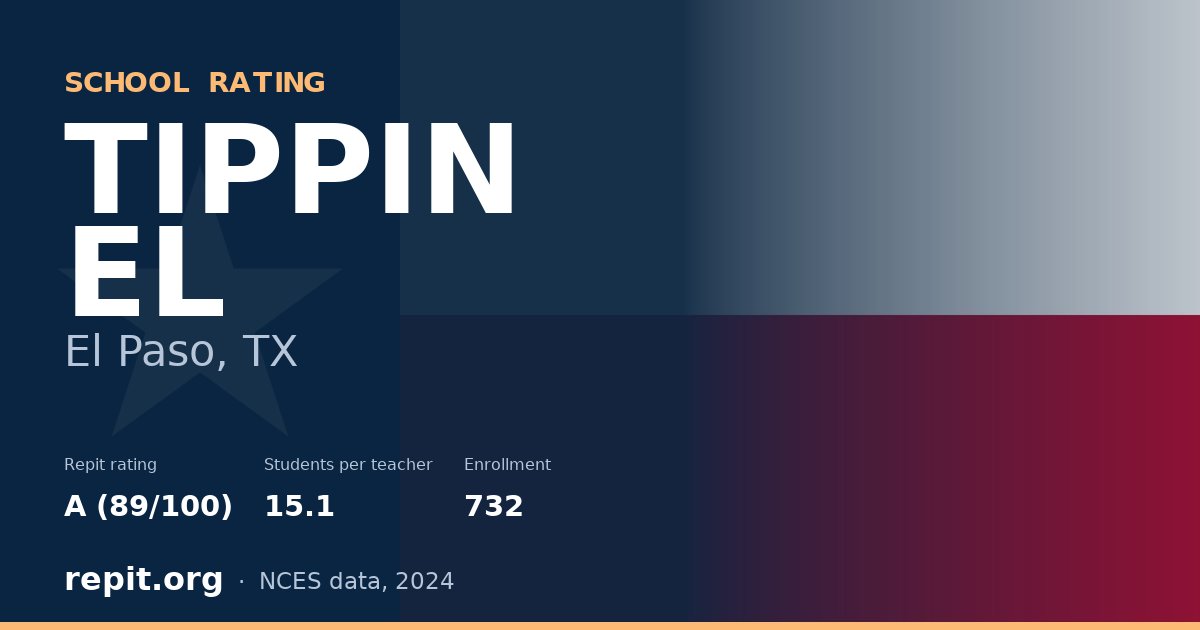 TIPPIN EL, El Paso, TX — Repit school rating A (89/100)