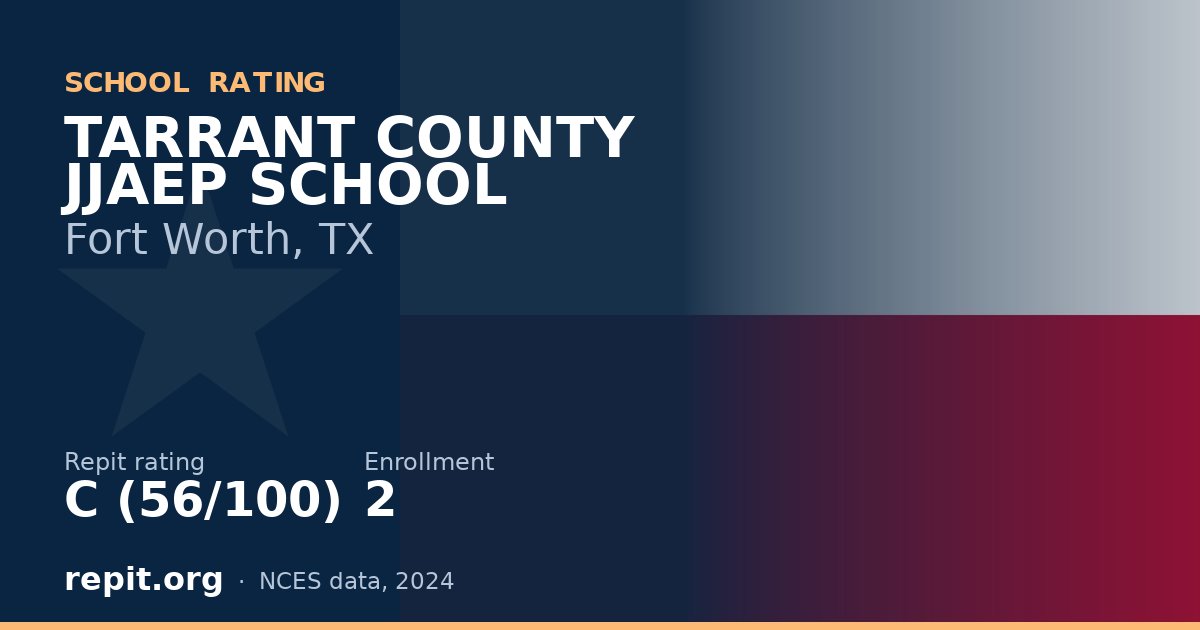 TARRANT COUNTY JJAEP SCHOOL, Fort Worth, TX — Repit school rating C (56/100)