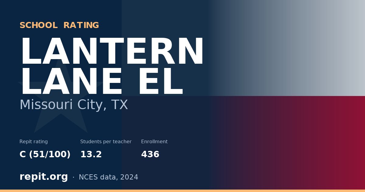 LANTERN LANE EL, Missouri City, TX — Repit school rating C (51/100)
