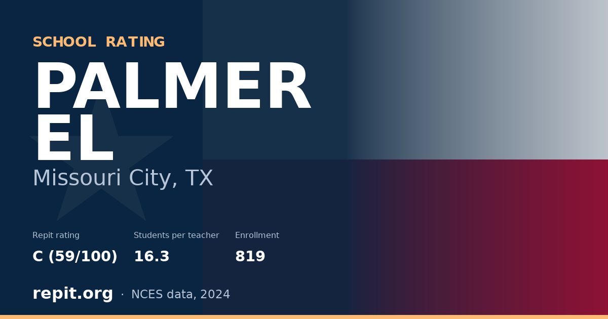 PALMER EL, Missouri City, TX — Repit school rating C (59/100)