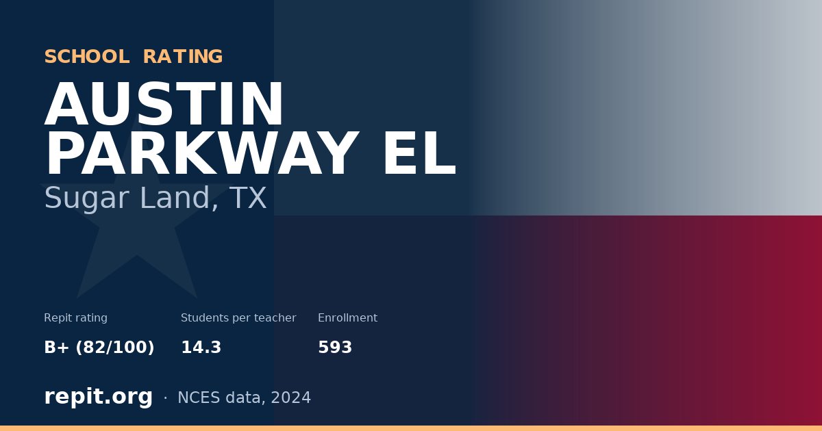 AUSTIN PARKWAY EL, Sugar Land, TX — Repit school rating B+ (82/100)