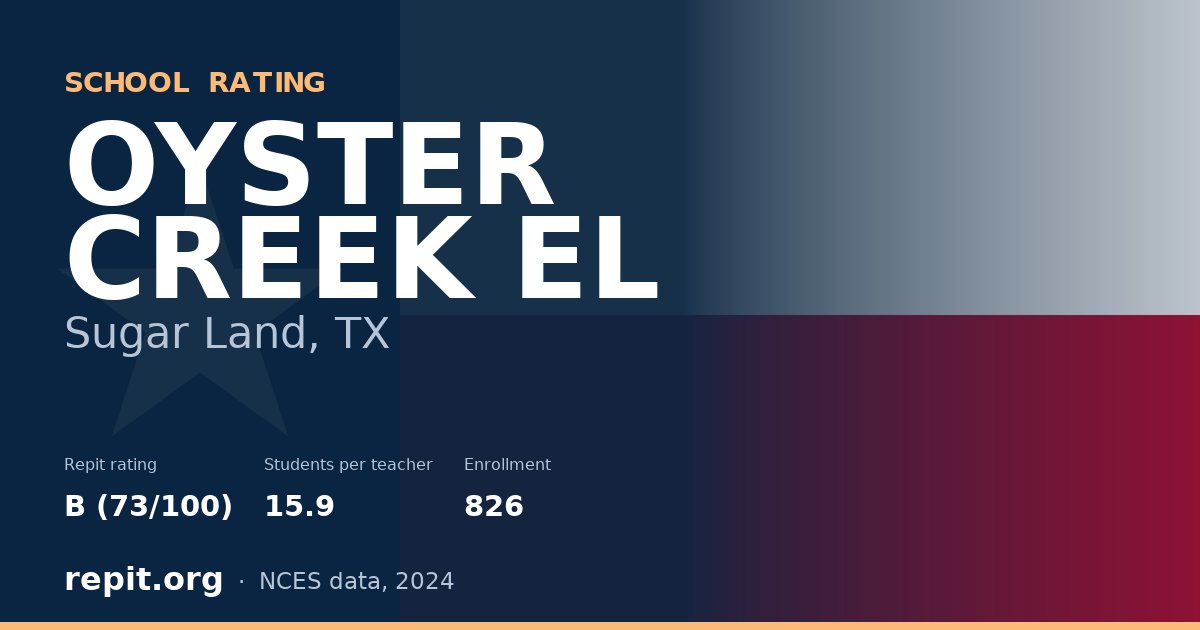 OYSTER CREEK EL, Sugar Land, TX — Repit school rating B (73/100)