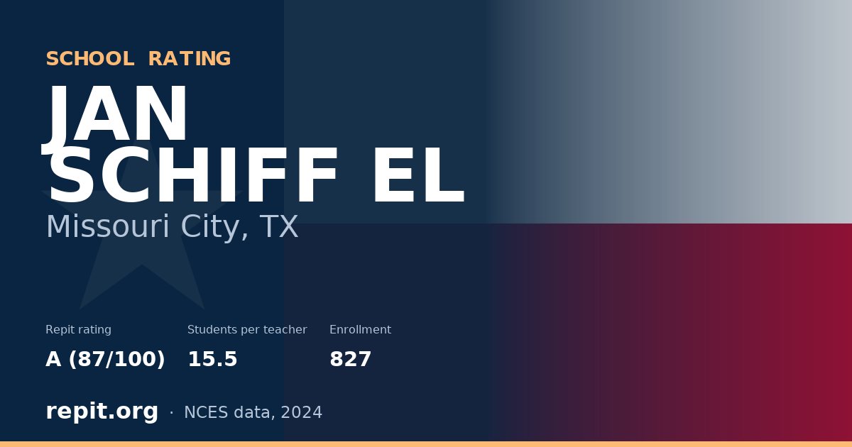 JAN SCHIFF EL, Missouri City, TX — Repit school rating A (87/100)