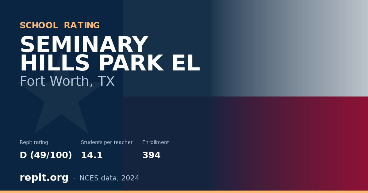 SEMINARY HILLS PARK EL, Fort Worth, TX — Repit school rating D (49/100)