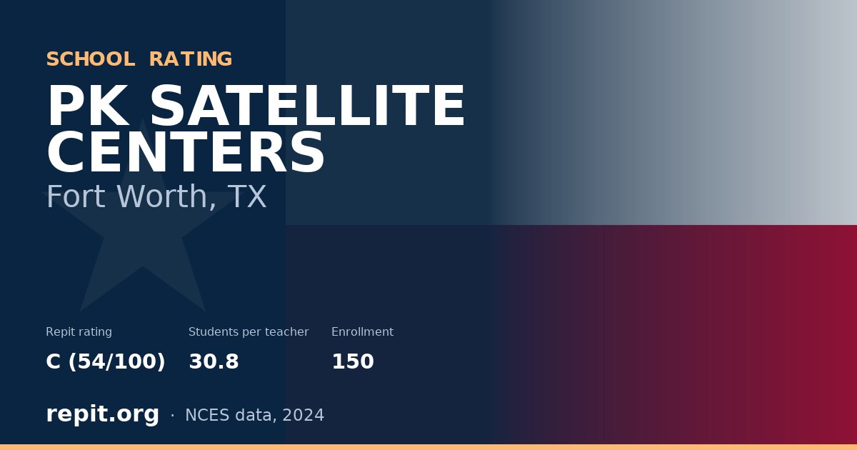 PK SATELLITE CENTERS, Fort Worth, TX — Repit school rating C (54/100)