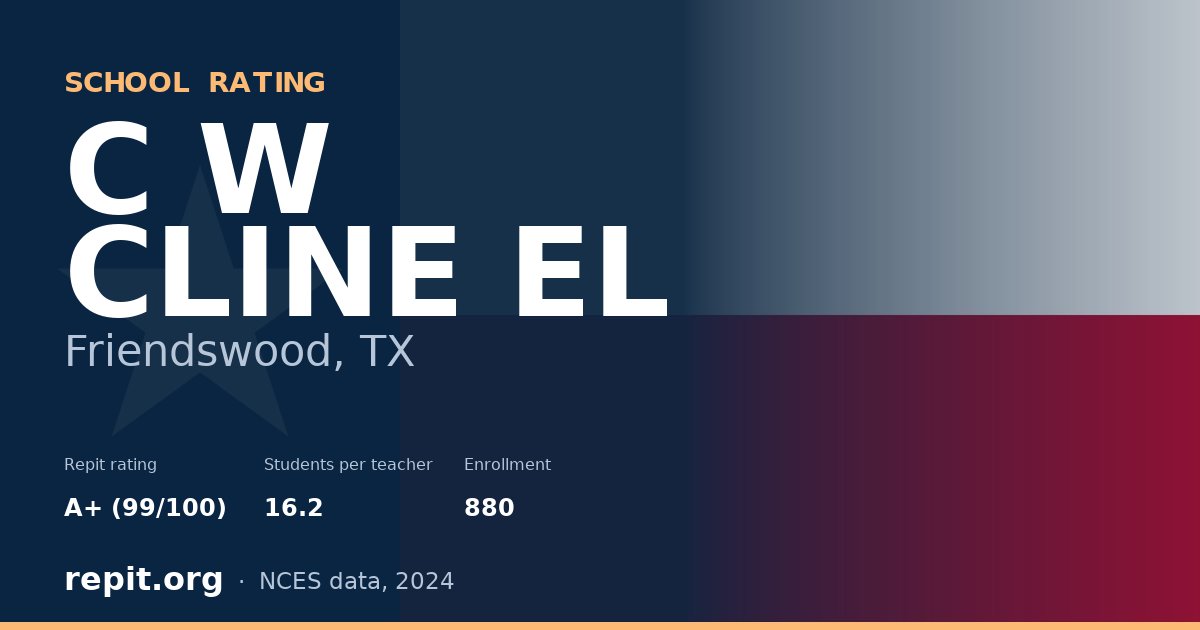 C W CLINE EL, Friendswood, TX — Repit school rating A+ (99/100)