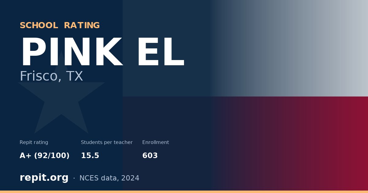 PINK EL, Frisco, TX — Repit school rating A+ (92/100)