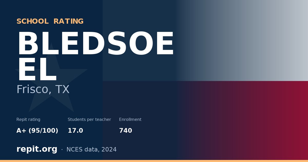 BLEDSOE EL, Frisco, TX — Repit school rating A+ (95/100)