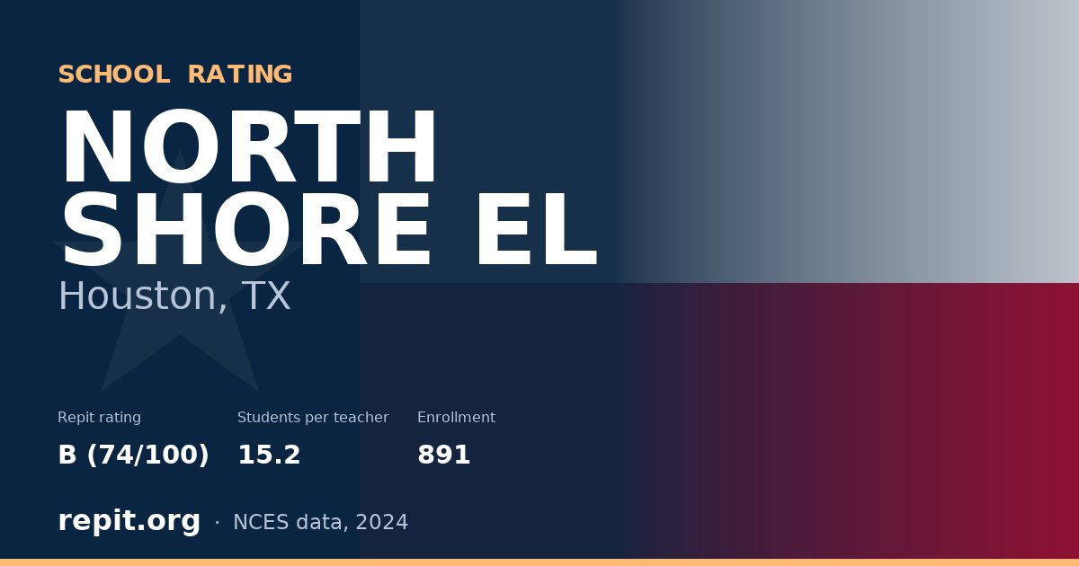 NORTH SHORE EL, Houston, TX — Repit school rating B (74/100)