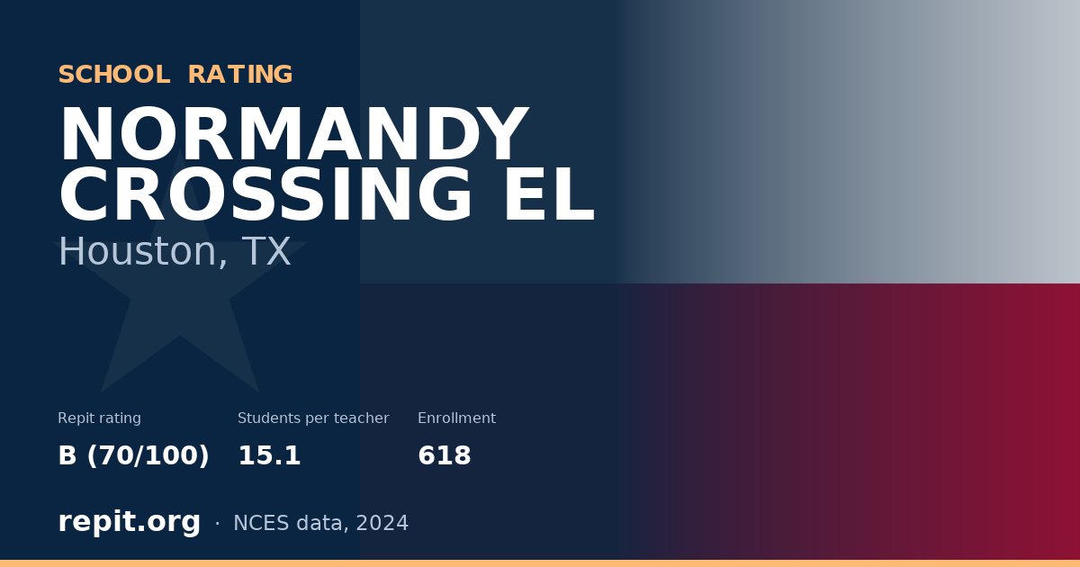 NORMANDY CROSSING EL, Houston, TX — Repit school rating B (70/100)