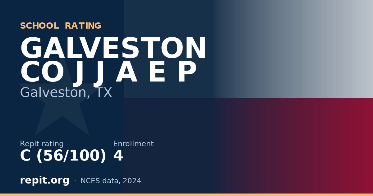 GALVESTON CO J J A E P, Galveston, TX — Repit school rating C (56/100)