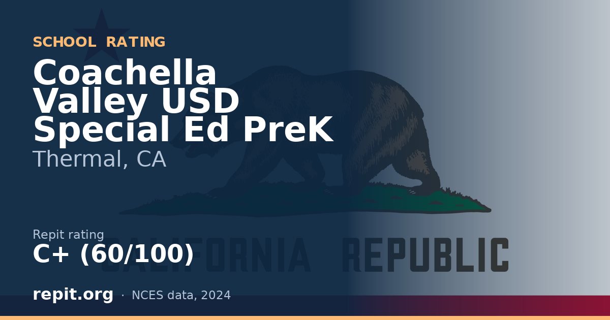 Coachella Valley USD Special Ed PreK, Thermal, CA — Repit school rating C+ (60/100)