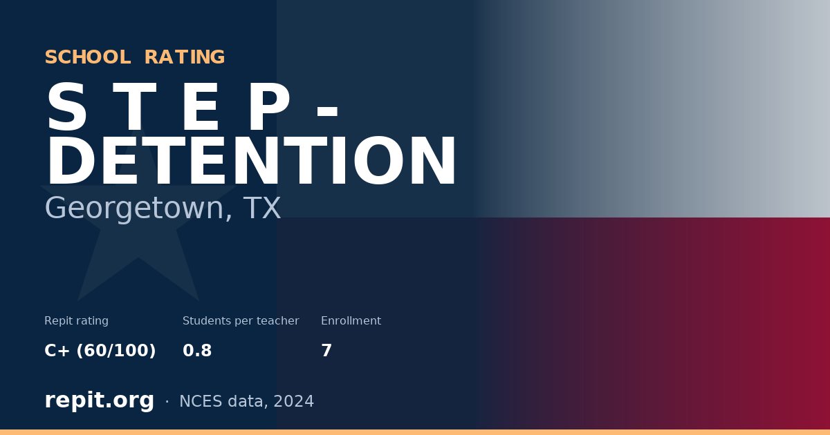 S T E P - DETENTION, Georgetown, TX — Repit school rating C+ (60/100)
