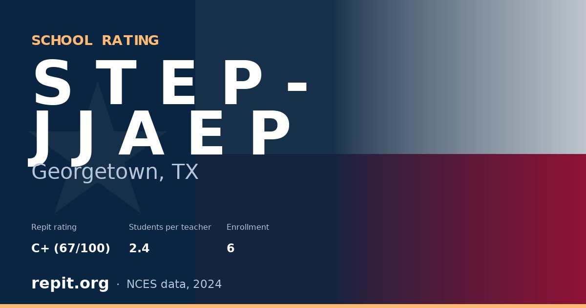 S T E P - J J A E P, Georgetown, TX — Repit school rating C+ (67/100)
