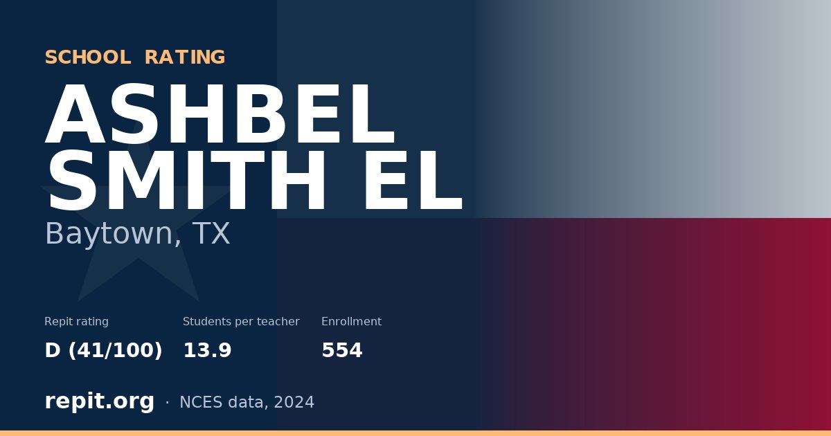 ASHBEL SMITH EL, Baytown, TX — Repit school rating D (41/100)