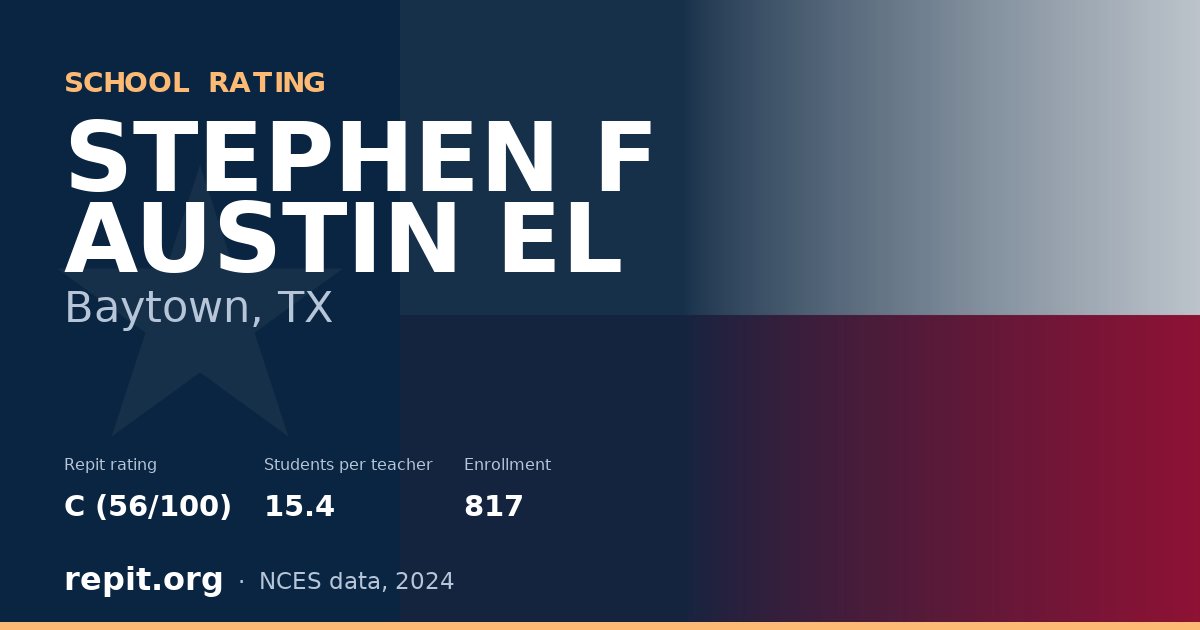STEPHEN F AUSTIN EL, Baytown, TX — Repit school rating C (56/100)