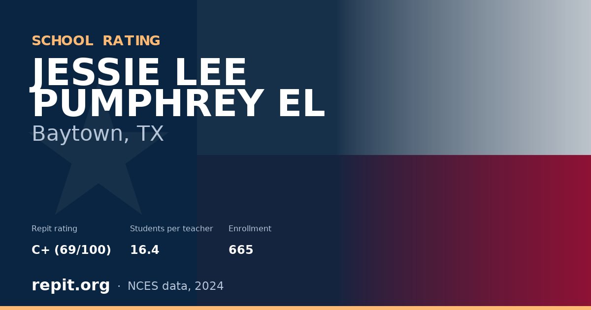 JESSIE LEE PUMPHREY EL, Baytown, TX — Repit school rating C+ (69/100)