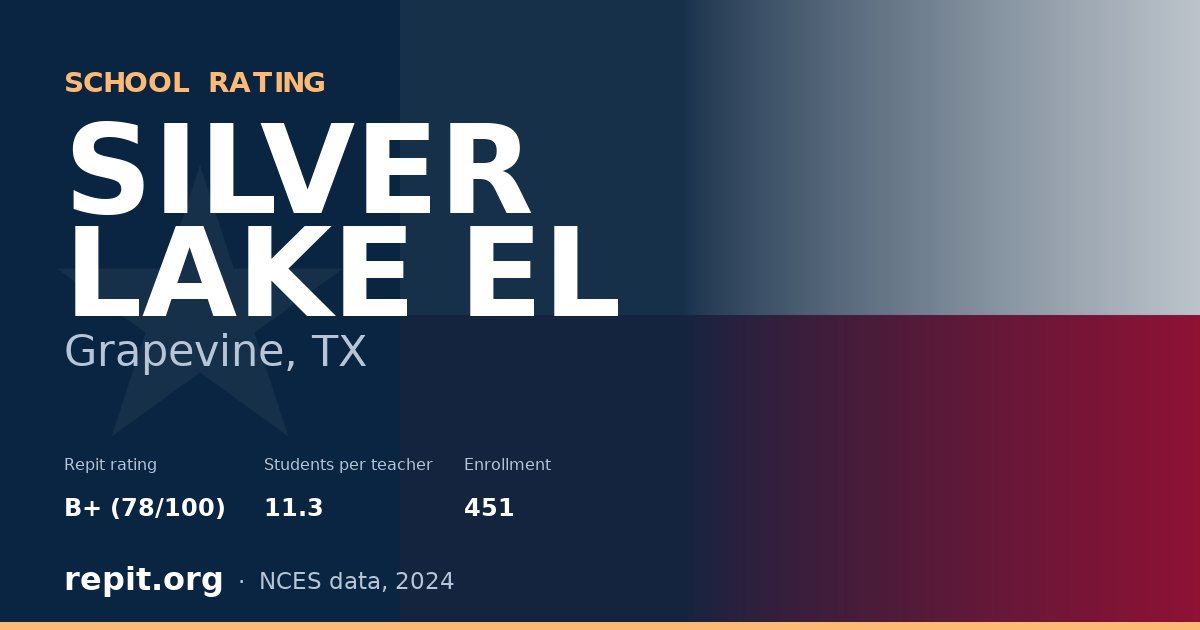 SILVER LAKE EL, Grapevine, TX — Repit school rating B+ (78/100)