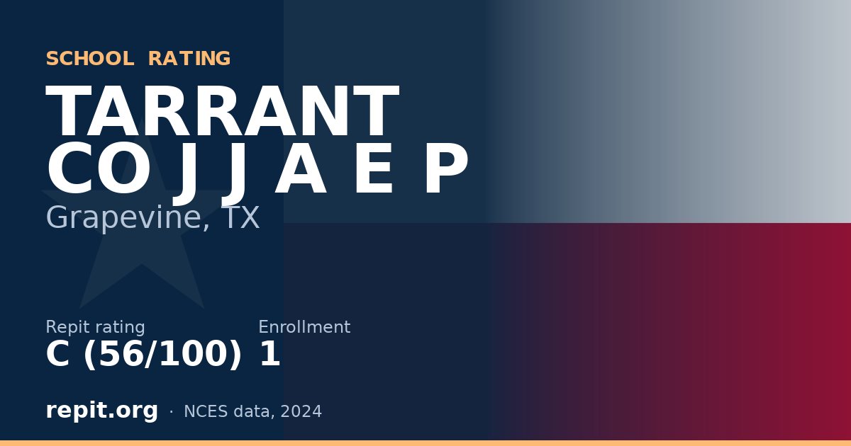 TARRANT CO J J A E P, Grapevine, TX — Repit school rating C (56/100)